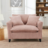 Corduroy Upholstered Armchair Accent Chair with Pillows, Comfortable Lazy Sofa Chair - ModernLuxe