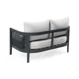 4pcs Patio Sofa Set Outdoor Conversation Chat Set Weather-resistant Garden Seating Group with Soft Cushion & Coffee Table
