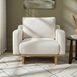 Modern Minimalist Accent Chair with Solid Wood Frame, Soft Cushions and Spacious Design – Perfect for Living Room, Bedroom and Study