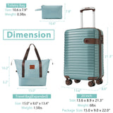 Luggage Sets 3 Piece Carry on Luggage 22x14x9 Airline Approved, Lightweight Hardshell ABS Suitcases with Wheels, 20 inch