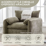 Modern Style Chenille Oversized Armchair Accent Chair Single Sofa Lounge Chair 38.6'' W for Living Room, Bedroom, Green
