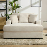 Oversized Chaise Lounger Modern Style Sofa Couch ,with Pillows, Charge Station & Cup Holders, Chenille Fabric