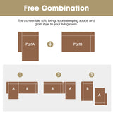 Modular Sectional Living Room Sofa Set, Modern Minimalist Style Couch, Upholstered Compressed Sofa for Living Room, Bedroom, Salon, 2 PC Free Combination, L-Shape