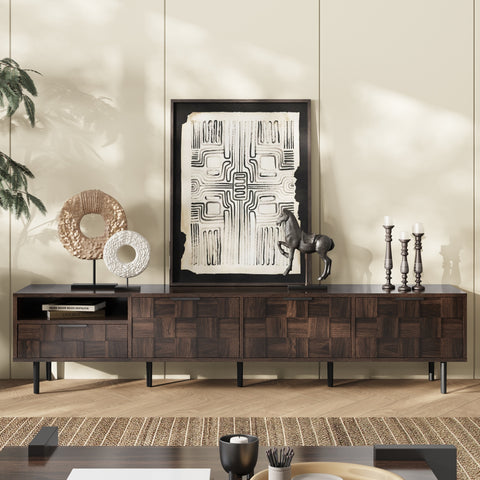 78 " Mid Century Modern TV Stand for 65+ Inch TVs, TV Console with Storage Cabinets for Living Room, Entertainment Center Storage