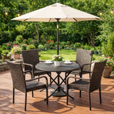 PE WICKER STACKING CHAIR,4PCS