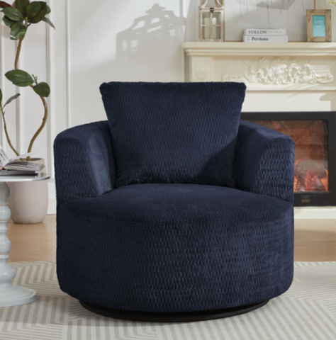 Compressible 360° Swivel Accent Chair,- Modern Comfort Seating for Living Room,Office,Apartment