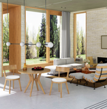 Mid-Century Modern 39.4" Round Dining Table Set with 2 Chairs, Intersecting Wooden Legs, Rubberwood & Plywood Construction, Oak Veneer Finish