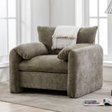 Modern Style Chenille Oversized Armchair Accent Chair Single Sofa Lounge Chair 38.6'' W for Living Room, Bedroom, Green