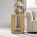 Modern 2 tier Rectangle Coffee Table Set for Living Room,Easy Assembly Coffee Tables, End Side Tables for Bedroom Office,Natural Color