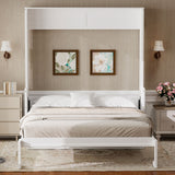 Queen Size Murphy Bed with Desk,LED Lights and USB Charging Station