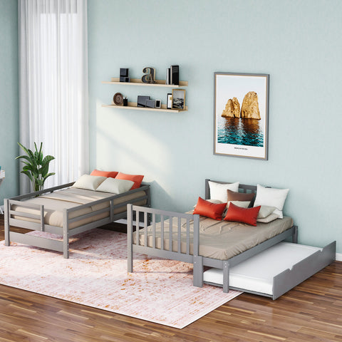 Twin over Full Bunk Bed with Twin Size Trundle