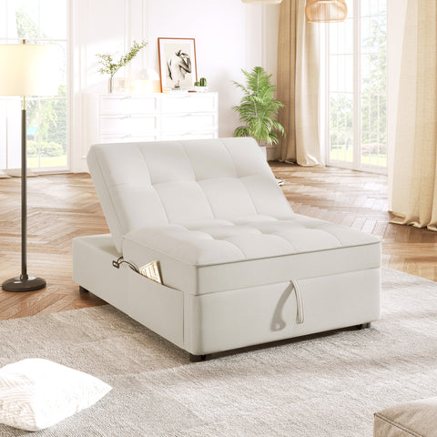4-in-1 Sofa Bed, Chair Bed, Multi-Function Folding Ottoman Bed with Storage Pocket and USB Port for Small Room Apartment,Living Room,Bedroom,Hallway