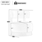 Upholstered Accent Chair Ergonomic Lounge Chair Round Armless Chair with Curved Back & Thick Cushion, Beige