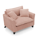 Corduroy Upholstered Armchair Accent Chair with Pillows, Comfortable Lazy Sofa Chair - ModernLuxe