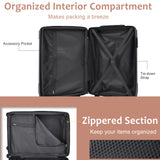 3-Piece Hardshell Luggage Set with TSA Lock, Expandable Lightweight ABS Suitcases with Spinner Wheels (20/24/28 Inch), Beige