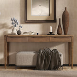 Console Table with 3 Drawers, Farmhouse Entryway Table, Sofa Table Accent Table with Solid Oak Legs for Living Room/Hallway