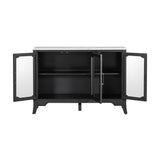 3-Door Sideboard Storage Cabinet, Stylish Style Large Storage Space, Black and White