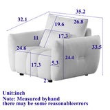 Upholstered Accent Chair Ergonomic Single Sofa Couch Lounge Chair Club Chair Armchair, Beige