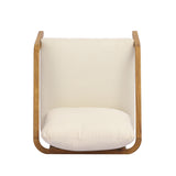 Patio Accent Chair Outdoor Club Chair Porch Leisure Armchair with Water-resistant Cushion & Weather-Resistant Acacia Wood Frame