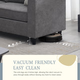 Modern Upholstered Living Room Sectional Sofa, L Shape Furniture Couch with 3 Pillows