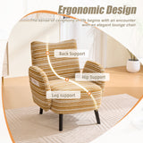 Upholstered Accent Chair Modern Armchair Cozy Reading Chair with Ergonomic Backrest & Storage Pocket