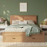 Queen Size Platform Bed Frame Storage Bed with 6 Drawers