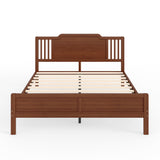Queen Size Platform Bed Frame Bamboo Bed with Headboard and Footboard, Brown