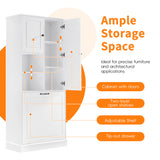 Tall Storage Cabinet with Adjustable Shelves, Large Flip-Out Basket & Enclosed Cabinets – Perfect for Bathroom, Living Room, or Office