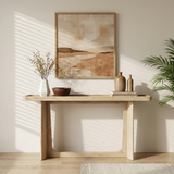 Farmhouse Console Table, Distressed Finish Sofa Table Accent Table with Solid Wood Tray Top for Entryway, Living Room
