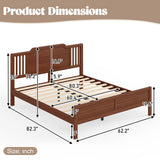 Queen Size Platform Bed Frame Bamboo Bed with Headboard and Footboard, Brown