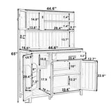 65"H Fir Wood Potting Bench with Hutch & Storage, Outdoor Garden Workstation with Countertop & Drawer, Patio Kitchen Island