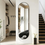 63'' x 20'' Oval Full-Length Mirror Wall Mirror HD Body Mirror, Aluminum Frame