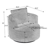 Compressible 360° Swivel Accent Chair,- Modern Comfort Seating for Living Room,Office,Apartment