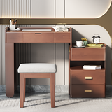 3-in-1 Makeup Vanity Desk with Flip-Top Mirror, LED Lighting, Adjustable Length & Ample Drawers - Stylish Multi-Functional Dressing Table for Home