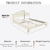 Queen Size Bed Frame Upholstered Platform Bed with Adjustable Headboard,Linen Fabric Padded,Modern Simple Style Platform Bed No Box Spring Needed, Easy Assembly