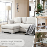 96*56" Modern Cloud Sectional Sofa,L-shaped Luxury Couch Set with 2 Free pillows,4-seat Chenille Indoor Furniture with Oversized Chaise for Living Room,Apartment,Office