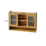 35.4"Retro 2 Door Sliding Cabinet Three Layers of Storage Space,Suitable for Bathrooms,Kitchens,Dining Rooms,Natural