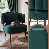 Upholstered Barrel Accent Chair Ergonomic Single Sofa Chair Decorative Armchair, Green