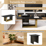 Modern Light Luxury Coffee Table Set of 2, Small Square Coffee End Table with Spacious Top, Center Table for Living Room
