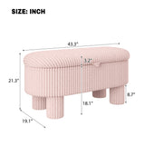 Modern Storage Ottoman Corduroy Upholstered Bench Bedroom Storage Seat Entryway Shoe Bench for Living Room, Bedroom and Entryway