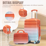 14"/20" 2 pcs/set in PC Spinner Wheel Luggage, Carry on Suitcase, With Gradient Color and Combination Lock