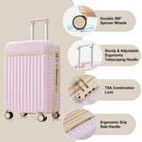 Luggage Set of 3, 20inch with USB Port, front opening design Airline Certified Carry on Luggage, ABS Hard Shell Luggage with Spinner Wheels