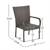 PE WICKER STACKING CHAIR,4PCS