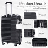 14"/20"/24"/28" 4 pcs/set in PP Spinner Wheel Luggage, Carry on Suitcase, Iron Pull Rod, Combination Password Lock, 14" Cosmetic Case