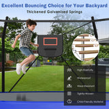 Trampoline with Lights and Basketball Hoop, Outdoor Recreational 16" Trampoine for Kids and Adults