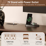 70 Inch Mid Century Modern TV Stand, TV Stand for 80 Inch TV, TV Stand with Tambour Doors, Drawers and Power Outlet, TV Consoles for Living Room, Bedroom