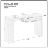59.05'' Modern Console Table With Drawer for Entryway with Unique Vertical Stripe Design for Living Room Hallway Foyer Entrance Study