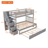 Twin over Full Bunk Bed with Twin Size Trundle