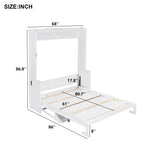 Queen Size Murphy Bed with Desk,LED Lights and USB Charging Station