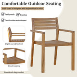 5-Piece Outdoor Acacia Wood Outdoor Dining Set of 4,59.06-Inch Rectangular Table with Umbrella Hole,Suitable for Patio, Lawn, Garden, Poolside, & Indoor Use